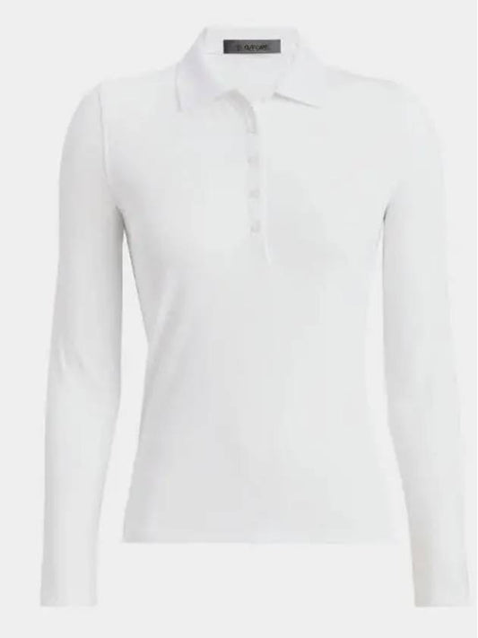 Ribbed Tech Nylon Long Sleeve Polo Shirt White - G/FORE - BALAAN 2