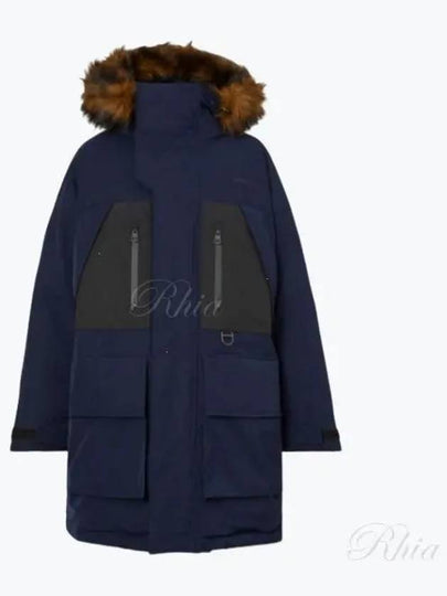 Faux Fur-Trimmed Oversized Parka Navy - BURBERRY - BALAAN 2