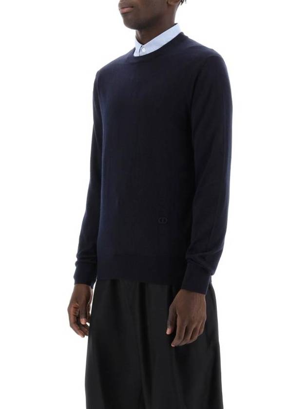 CD Icon Signature Cashmere Jersey Knit Top Navy - DIOR - BALAAN 5