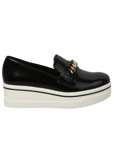 Gold Bold Chain Platform Loafers Black - STELLA MCCARTNEY - BALAAN 1