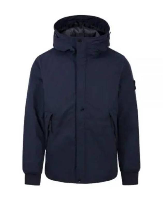 Logo Patch Micro Twill Hooded Jacket Navy - STONE ISLAND - BALAAN 2