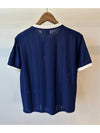 Logo Stripe Short Sleeve T-Shirt Dark Blue - ADIDAS - BALAAN 5