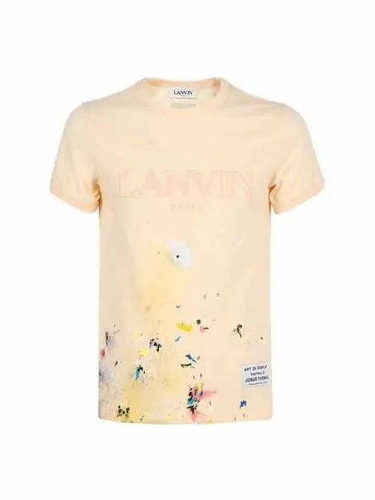 logo print short sleeve t-shirt beige - LANVIN - BALAAN.