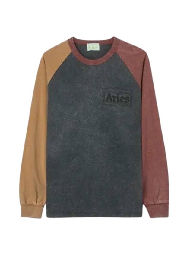 Color Block Crew Neck Long Sleeve T-Shirt - ARIES - BALAAN 1