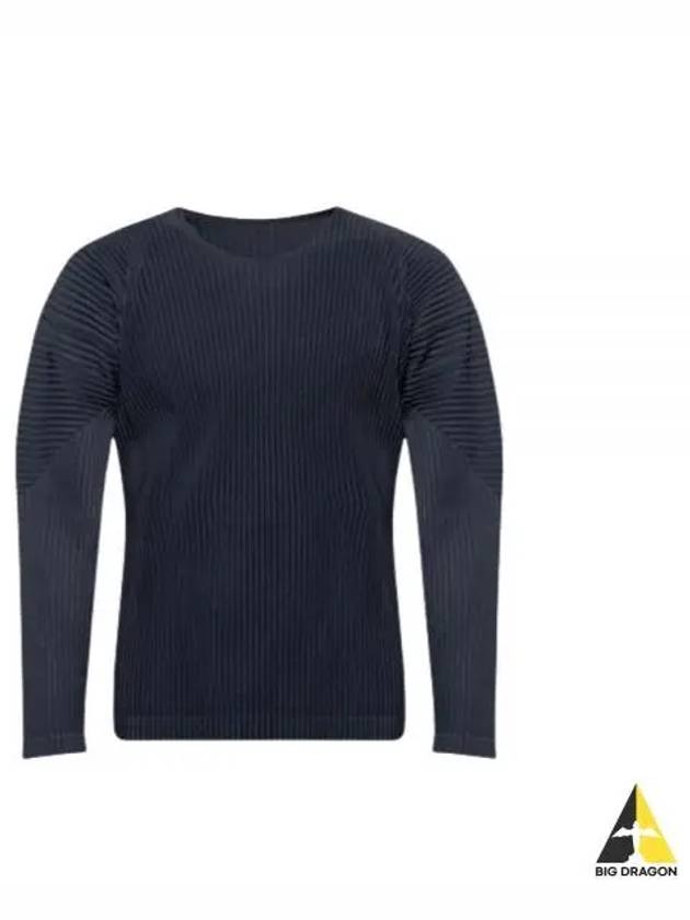 Pleated Long Sleeve T-Shirt Navy - ISSEY MIYAKE - BALAAN 2