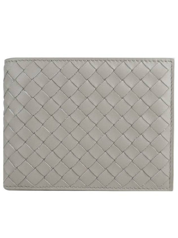 Intrecciato Leather Half Wallet Grey - BOTTEGA VENETA - BALAAN 1