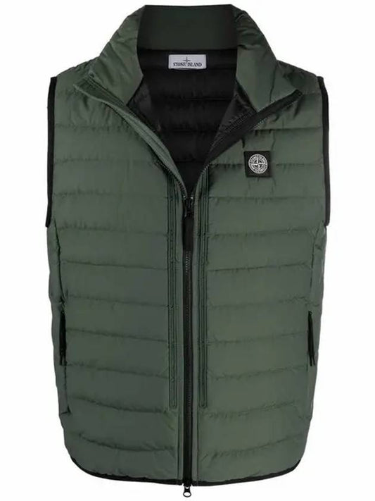 Men's Logo Patch Nylon Vest Padding Green - STONE ISLAND - BALAAN 2