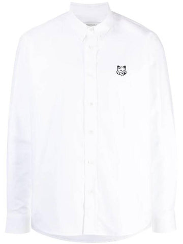 Contour Fox Head Casual Long Sleeve Shirt White - MAISON KITSUNE - BALAAN 1