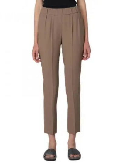 Cropped-Hose Mit Elastischem Bund Pants Brown - BRUNELLO CUCINELLI - BALAAN 2