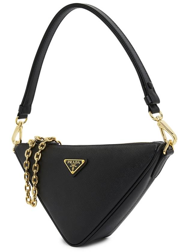 Triangle Saffiano Leather Shoulder Bag Black - PRADA - BALAAN 3