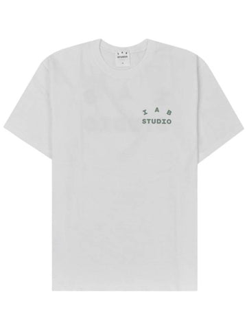 Logo Short Sleeve T-Shirt White Light Green - IAB STUDIO - BALAAN 1