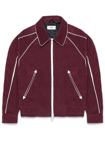 PIPED BLOUSON JACKET CORDUROY BURGUNDY - ROLLING STUDIOS - BALAAN 1