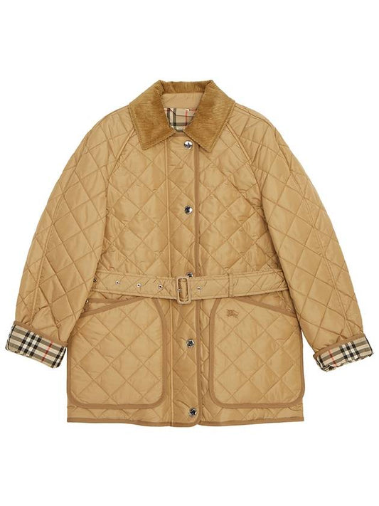 Diamond Quilted Nylon Jacket Beige - BURBERRY - BALAAN 2