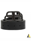 Buckle Logo Leather Belt Black - BALENCIAGA - BALAAN 2