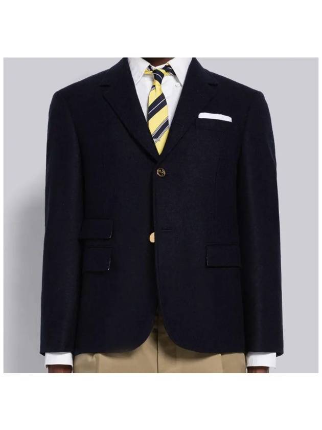 Shetland Wool Single Vent Sport Coat Navy - THOM BROWNE - BALAAN 3