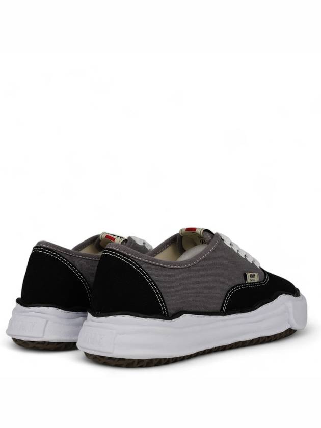 Baker OG Sole Bicolor Canvas Low-Top Sneakers Black Grey - MIHARA YASUHIRO - BALAAN 3