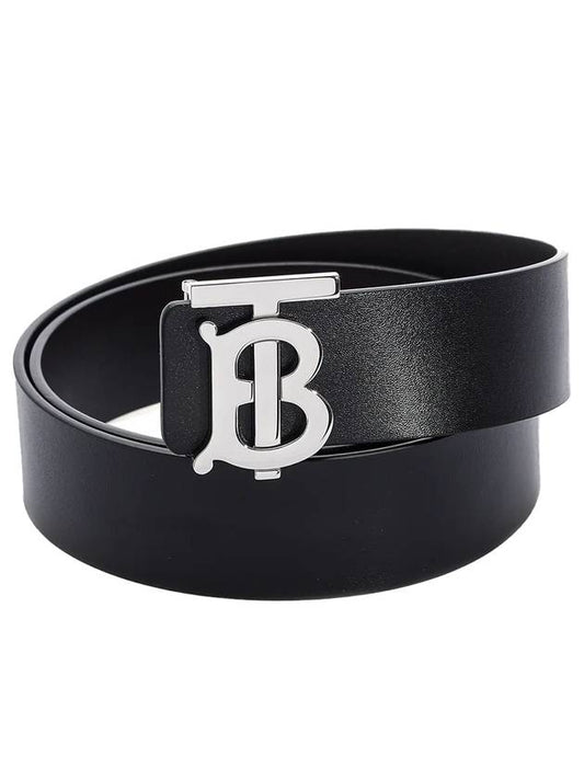 TB Reversible Monogram Leather Belt Black - BURBERRY - BALAAN 1