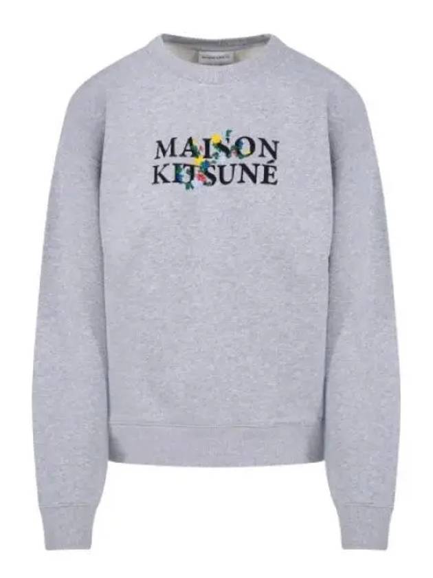 Flowers Comfort Sweatshirt Light Grey Melange - MAISON KITSUNE - BALAAN 2