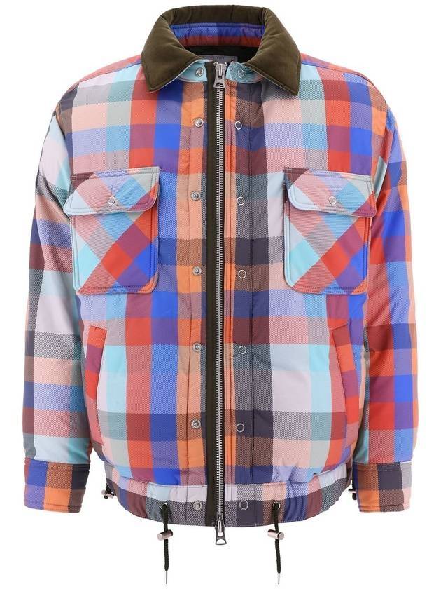 Men's Tartan Check Padded Jacket - SACAI - BALAAN 1