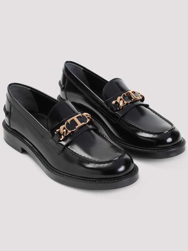 Horsebit Chain Leather Loafer Black - TOD'S - BALAAN 4