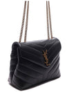 Bronze Monogram Loulou Matelasse Y Leather Small Shoulder Bag Black - SAINT LAURENT - BALAAN 4