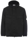 Cotton Twill Stretch Hooded Jacket Black - STONE ISLAND - BALAAN 3