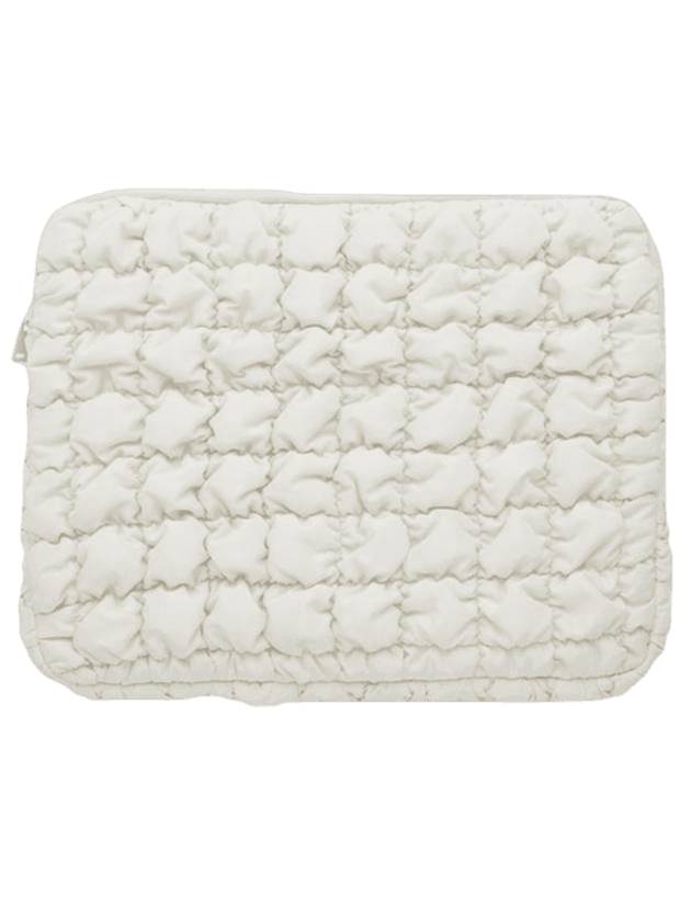 Quilted Laptop Pouch Clutch Bag Off White - COS - BALAAN 1