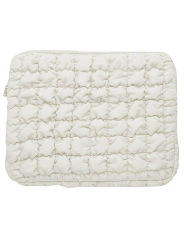 Quilted Laptop Pouch Clutch Bag Off White - COS - BALAAN 1