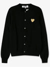 Gold Heart Logo Knit Cardigan Black - COMME DES GARCONS PLAY - BALAAN 3