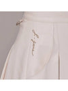 Golf Wear Wide Pleated Leather Skirt Ivory - J JANE - BALAAN 4