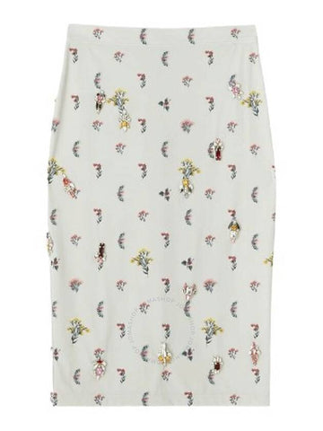 Burberry Ladies Stretch Jersey Crystal Floral Print Pedra Pencil Skirt, Brand Size 2 (US Size 0) - BURBERRY - BALAAN 1