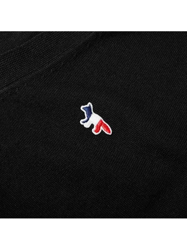 Tricolor Fox Patch Classic Cardigan Black - MAISON KITSUNE - BALAAN 7