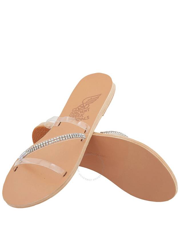 Ancient Greek Sandals Ladies Natural Polytimi Crystal-Embellished Flat Sandals, Brand Size 36 ( US Size 6 ) - ANCIENT GREEK SANDALS - BALAAN 2