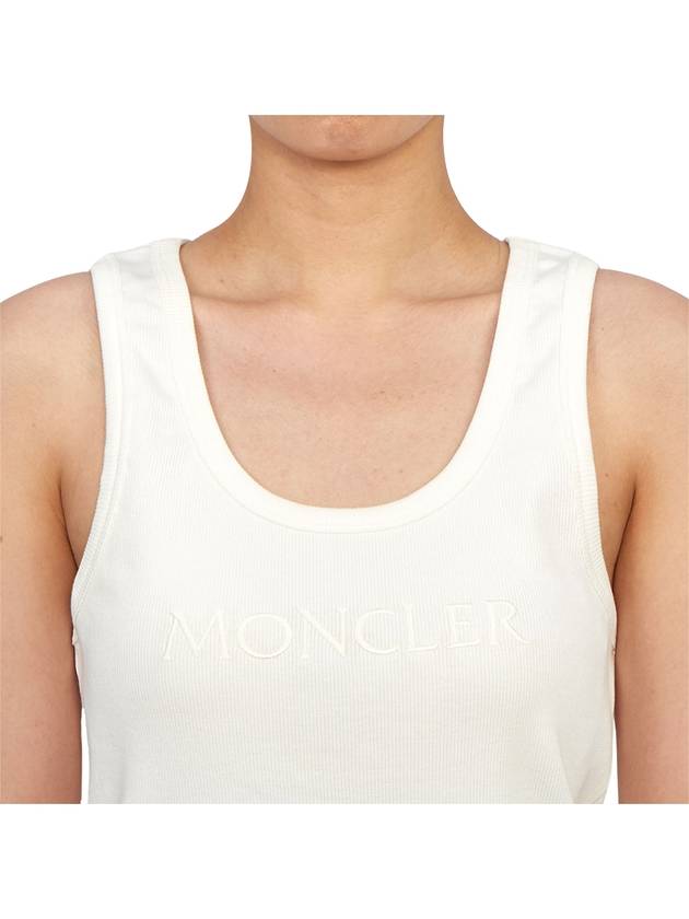 Women's Embroidered Logo Sleeveless White - MONCLER - BALAAN 6