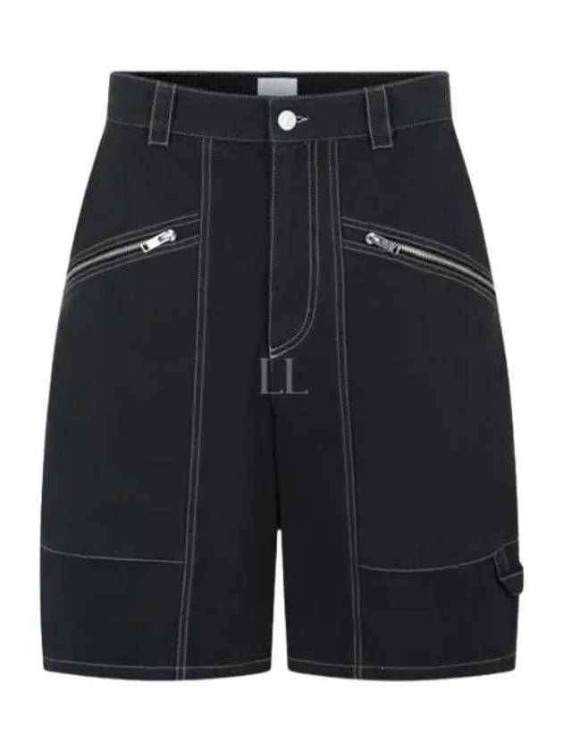 Peoni Zipper Pocket Shorts Black - ISABEL MARANT - BALAAN 2