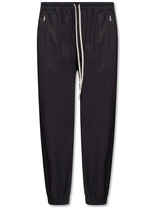 Drawstring Cropped Cotton Track Pants Black - RICK OWENS - BALAAN 1