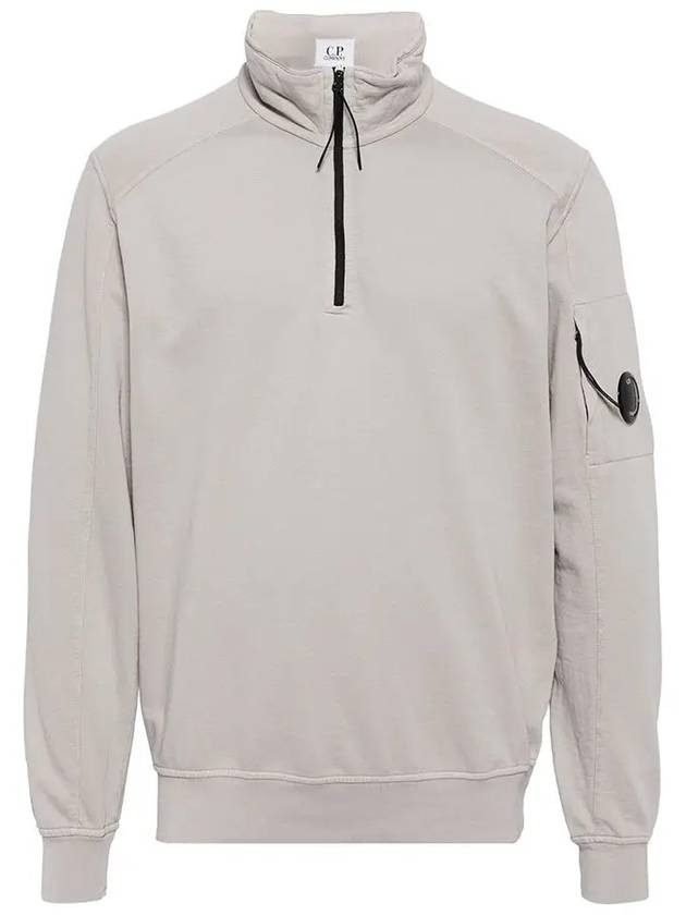 Light Fleece Half Zip-Up Sweatshirt Grey - CP COMPANY - BALAAN 3