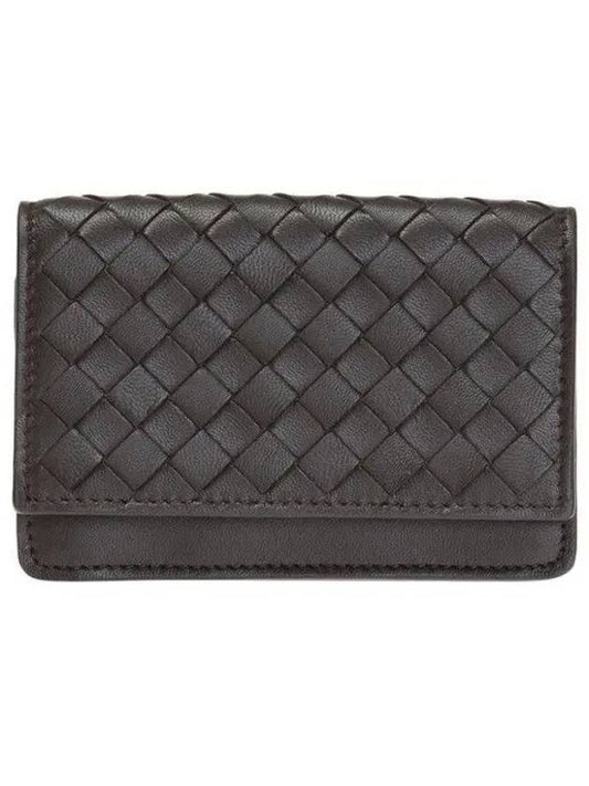 Intrecciato Flap Card Wallet Espresso - BOTTEGA VENETA - BALAAN 1