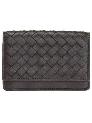 Intrecciato Flap Card Wallet Espresso - BOTTEGA VENETA - BALAAN 1