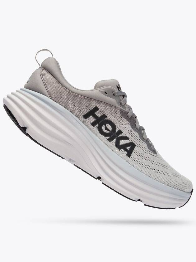 Bondi 8 Wide Low Top Sneakers Grey - HOKA ONE ONE - BALAAN 3