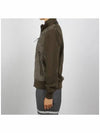 Down Suede Front Zip Though Jacket Dark Olive - TOM FORD - BALAAN 4