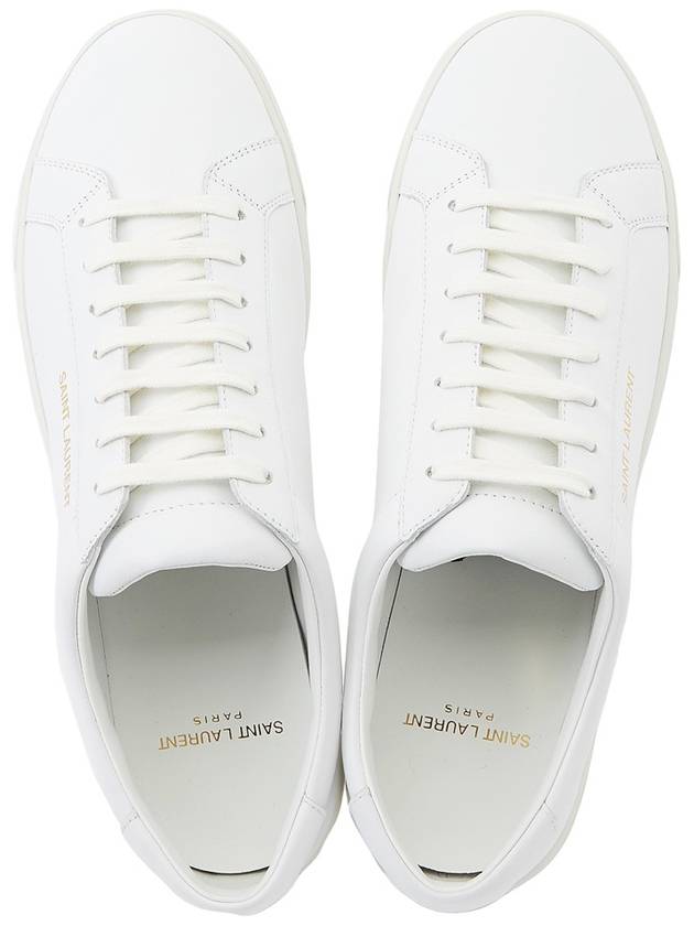 Men's Andy Leather Low Top Sneakers White - SAINT LAURENT - BALAAN 3