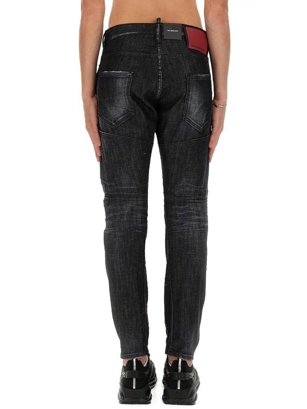 Denim Straight Pants S74LB1579 S30357900 BLACK - DSQUARED2 - BALAAN 4