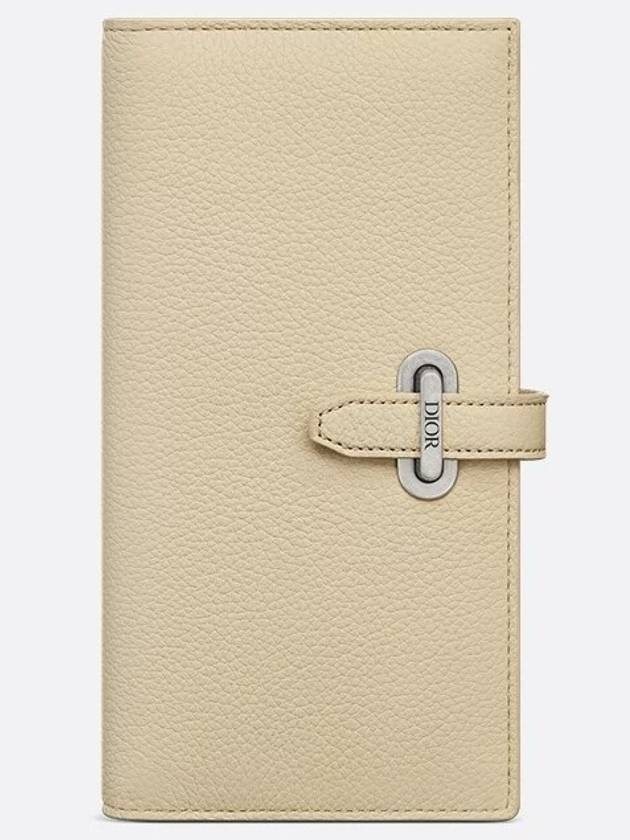 Normandy Vertical Calfskin Bifold Long Wallet Beige - DIOR - BALAAN 1