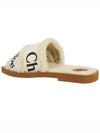 Woody Shearling Flat Mule Slippers Ivory - CHLOE - BALAAN 5