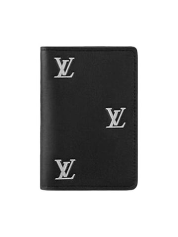 Pocket Organizer Card Wallet Black Silver - LOUIS VUITTON - BALAAN 1