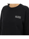 Embroidered Logo Cotton Sweatshirt Black - GANNI - BALAAN 7