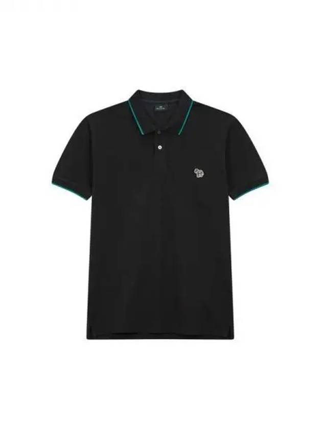 PS zebra patch pique polo shirt black 270159 - PAUL SMITH - BALAAN 1