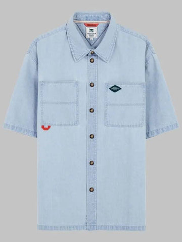 Big pocket short sleeve workshirt GEE245 104 light blue - GEECOON - BALAAN 1