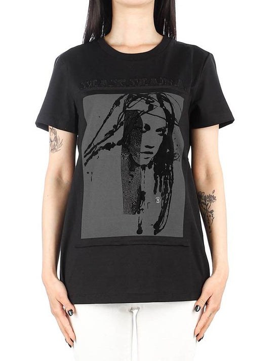 Women's Darling Big Graphic Print Short Sleeve T-Shirt Black - MAX MARA - BALAAN 2